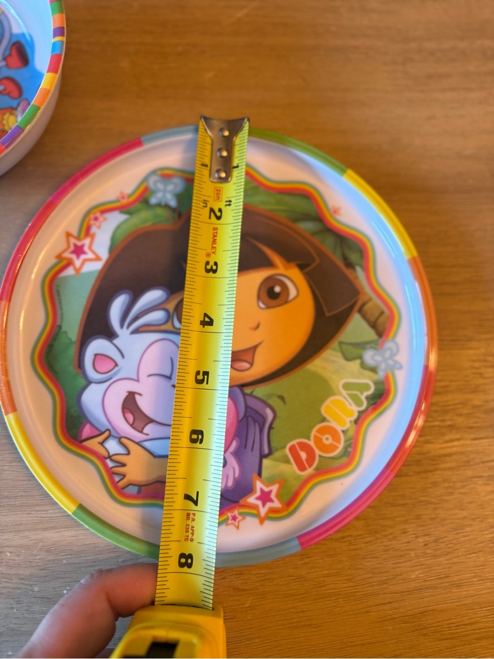 Vintage Y2K Dora the Explorer boots malamine plate and bowl Zak 8" EUC plastic - Picture 4 of 5